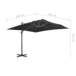 vidaXL Parasol de jardin avec base portable anthracite