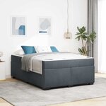 vidaXL Cadre de lit avec matelas Gris foncé 160 x 200 cm Velours