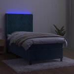 vidaXL Sommier à lattes de lit matelas LED Bleu foncé 80x200cm Velours