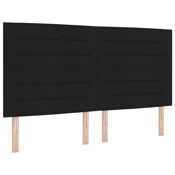 vidaXL Lit à ressort LED avec matelas Noir 180 x 200 cm tissu