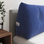 vidaXL Coussin de Dos Bleu police 120 x 24 x 50 cm Velours