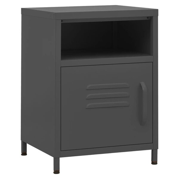 vidaXL Table de chevet Anthracite 35x35x51 cm Acier