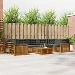 vidaXL Ensemble de canapés d'extérieur 8 Pièces Naturel et Anthracite