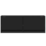 vidaXL Meuble TV mural avec lumières LED noir 100x31x35 cm