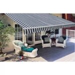 vidaXL Auvent pliable motorisé 600 cm Bleu/blanc