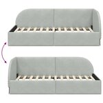 vidaXL Cadre de lit d'angle Gris clair 90 x 200 cm Velours