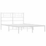 vidaXL Cadre de lit métal sans matelas et tête de lit blanc 150x200 cm