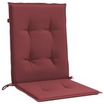 vidaXL Coussins de chaise dossier bas lot de 2 rouge bordeaux mélangé
