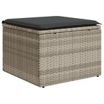 vidaXL Salon de jardin 4 Pièces avec coussins gris clair résine tressée