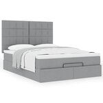 VidaXL Cadre de lit ottoman et matelas gris clair 140x190 cm tissu