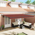 vidaXL Auvent Rétractable Orange et marron 500 × 300 cm Tissu et Métal