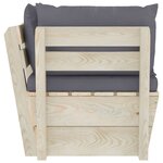 vidaXL Canapé d'angle palette de jardin avec coussins Épicéa imprégné