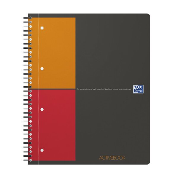 Cahier Activebook spiralé A4+ 160 p 90g petits carreaux OXFORD