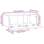 vidaXL Meuble TV mural Montage mural Blanc brillant 78 5 x 41 x 30 cm