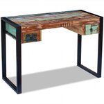 Bureau table meuble travail informatique bois de récupération massif 0502082