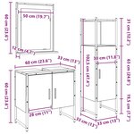 vidaXL Ensemble de mobilier de salle de bain avec porte 3 Pièces Marron
