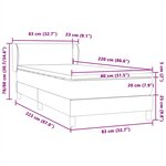 vidaXL Sommier à lattes de lit et matelas bleu foncé 80x220 cm velours