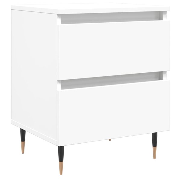 vidaXL Table de chevet Blanc 40x35x50 cm Bois d’ingénierie