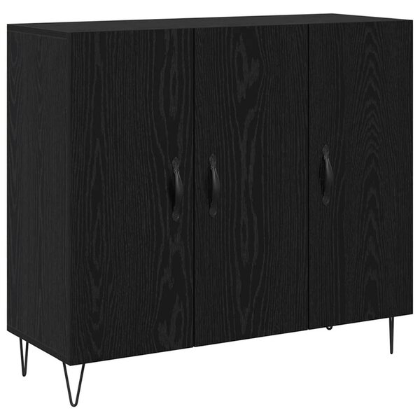 vidaXL Buffet Chêne noir 90 x 34 x 80 cm Bois d'ingénierie