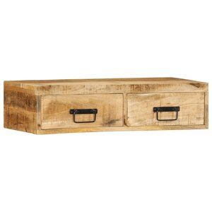 VidaXL Meuble TV mural 80x30x19 cm bois massif de manguier brut