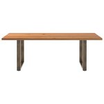 vidaXL Table à manger marron clair bois de chêne massif rectangulaire