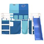 vidaXL Lit mezzanine enfants avec tunnel sans matelas bleu 90x200 cm