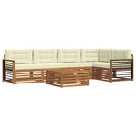 vidaXL Ensemble de canapés d'extérieur 6 pc Naturel et Crème