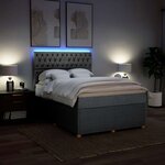 vidaXL Sommier à lattes de lit avec matelas Gris clair 140x200cm Tissu