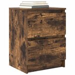 vidaXL Meuble TV chêne fumé 40x35x54 cm bois d'ingénierie