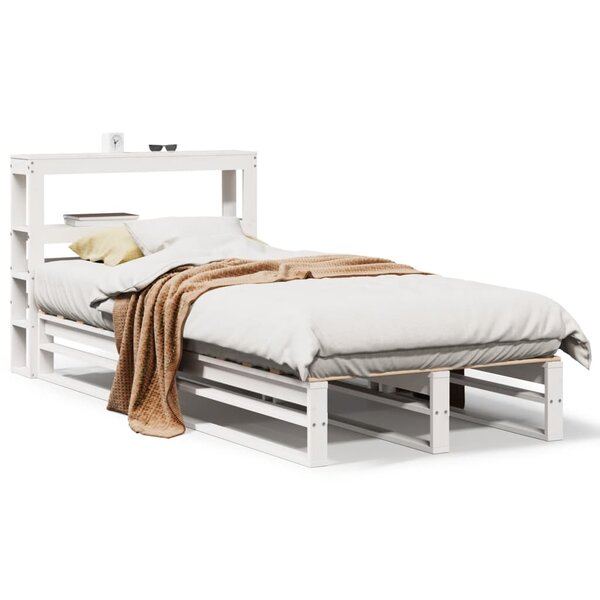 vidaXL Cadre de lit sans matelas blanc 90x190 cm bois de pin massif