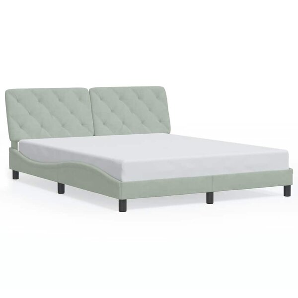 vidaXL Cadre de lit sans matelas gris clair 160x200 cm velours