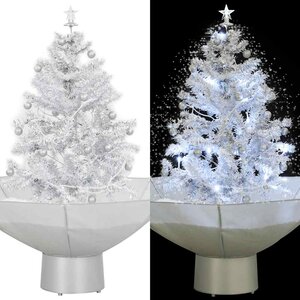 vidaXL Arbre de Noël neigeux avec base de parapluie Blanc 75 cm