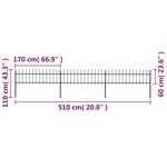 vidaXL Clôture de jardin avec dessus en lance Acier 5 1 x 0 6 m Noir