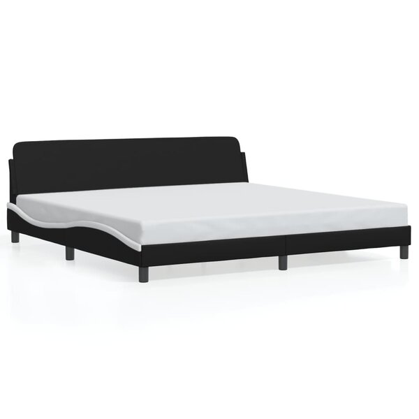 vidaXL Cadre de lit Dover noir et blanc 200x200 cm similicuir