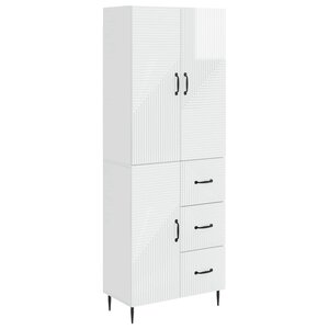 vidaXL Ensemble de Meubles 2 Pièces Blanc brillant 66 x 34 5 x 89 5 cm