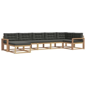 vidaXL Ensemble de canapés d'extérieur 7 pc Blanc et anthracite
