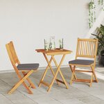 Ensemble bistro de jardin 3 pièces en bois massif d'acacia vidaXL