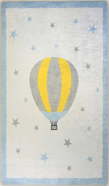 Tapis enfant MONGOLFIERE 120 x 160 cm - Bleu