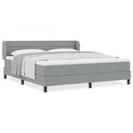 Lit avec sommier à ressorts et matelas vidaXL Gris clair 180x200 cm Tissu
