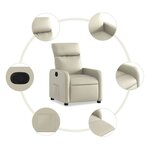 vidaXL Fauteuil inclinable Crème Similicuir