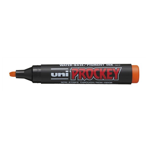 Marqueur PROCKEY PM126 pointe biseautée large 5 7mm Orange x 12 UNI-BALL