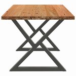 vidaXL Table à manger marron clair bois de chêne massif rectangulaire