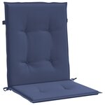 vidaXL Coussins de chaise à dossier bas lot de 4 bleu marine tissu