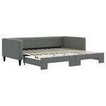 vidaXL Lit de jour avec gigogne sans matelas gris foncé 100x200 cm