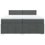 vidaXL Sommier à lattes de lit avec matelas Gris foncé 200x200cm Tissu