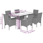 vidaXL Ensemble à manger de jardin et coussins 7Pièces beige rotin acacia