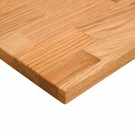 vidaXL Dessus de bureau marron clair bois chêne massif rectangulaire