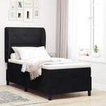 vidaXL Lit à ressorts avec matelas Noir 190 x 90 cm Velours