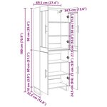 vidaXL Haut Armoire Chêne noir 69 5 x 34 x 90 cm Bois d'ingénierie