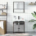 vidaXL Ensemble de meubles de salle de bain 2 Pièces Sonoma gris